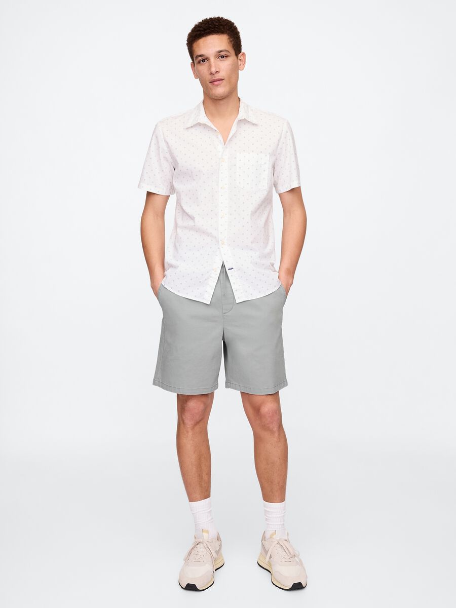 Shorts in cotone elasticizzato con coulisse_0
