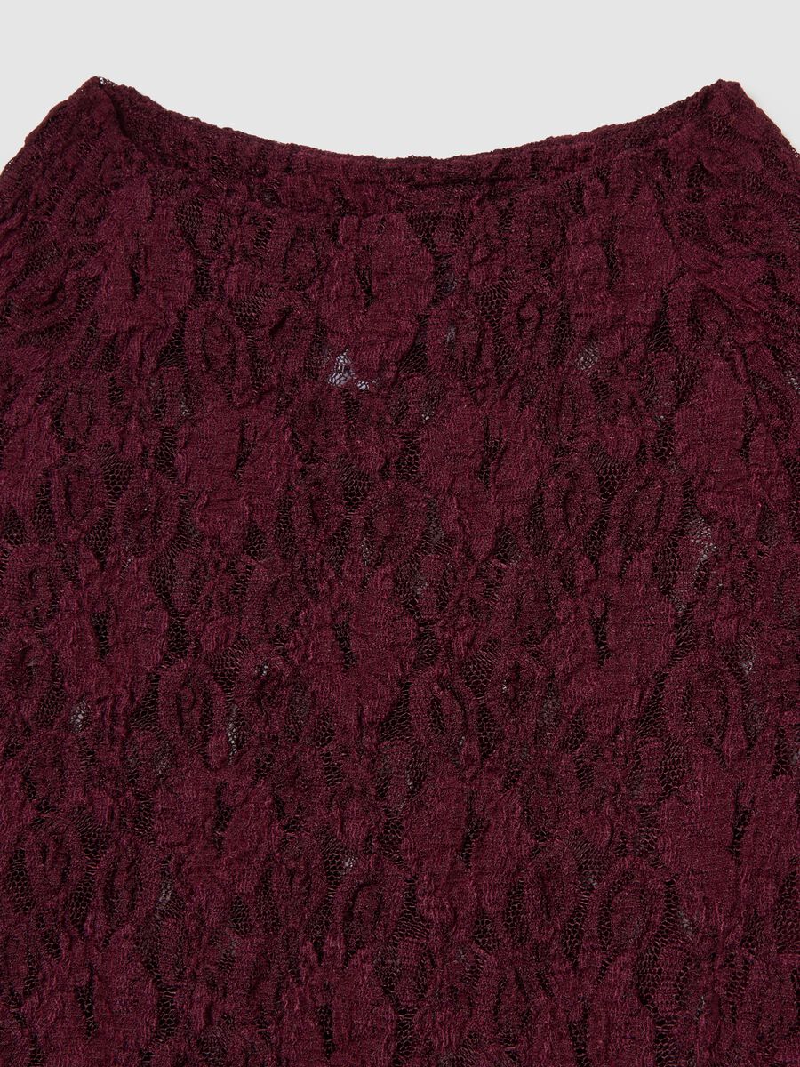 T-shirt rossa slim fit in pizzo_5