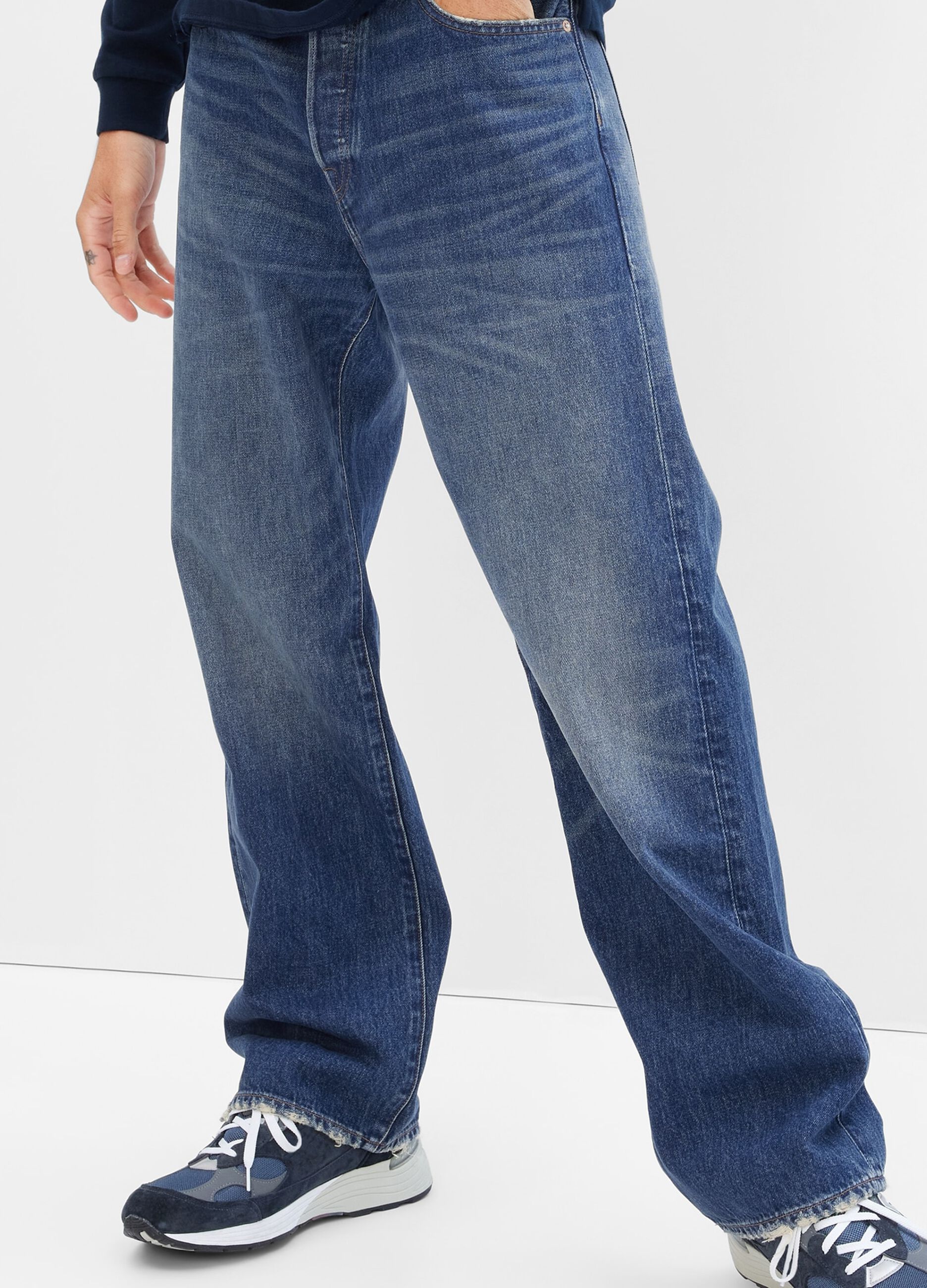 Jeans loose fit con vita media