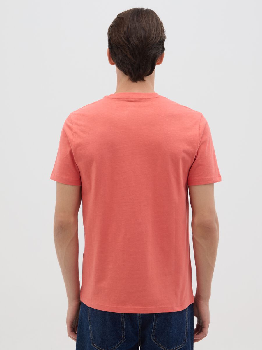 Men's orange pure cotton t-shirt regular fit_3