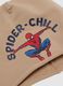 Beige stretch cotton children's cap with Spider-Man print_2