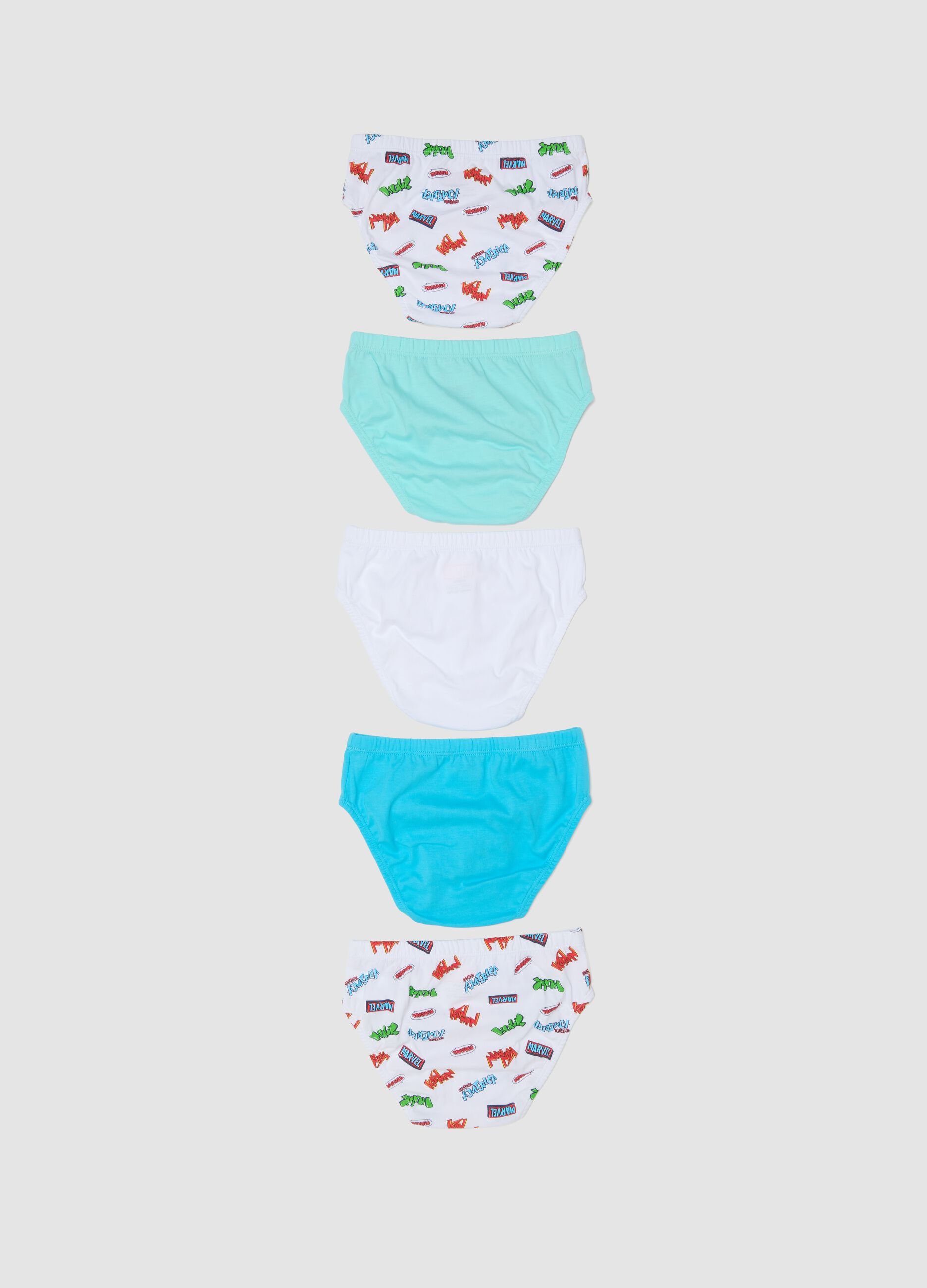 Multipack of five multicolour organic cotton briefs