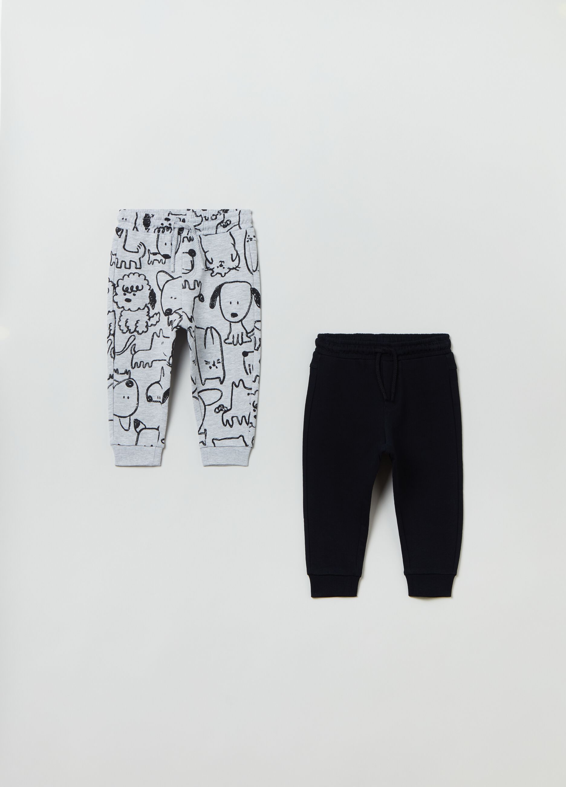 Bipack joggers in felpa con coulisse_0