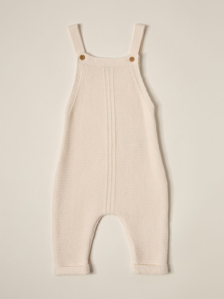 IANA newborn boy knit dungarees in 100% cotton_0
