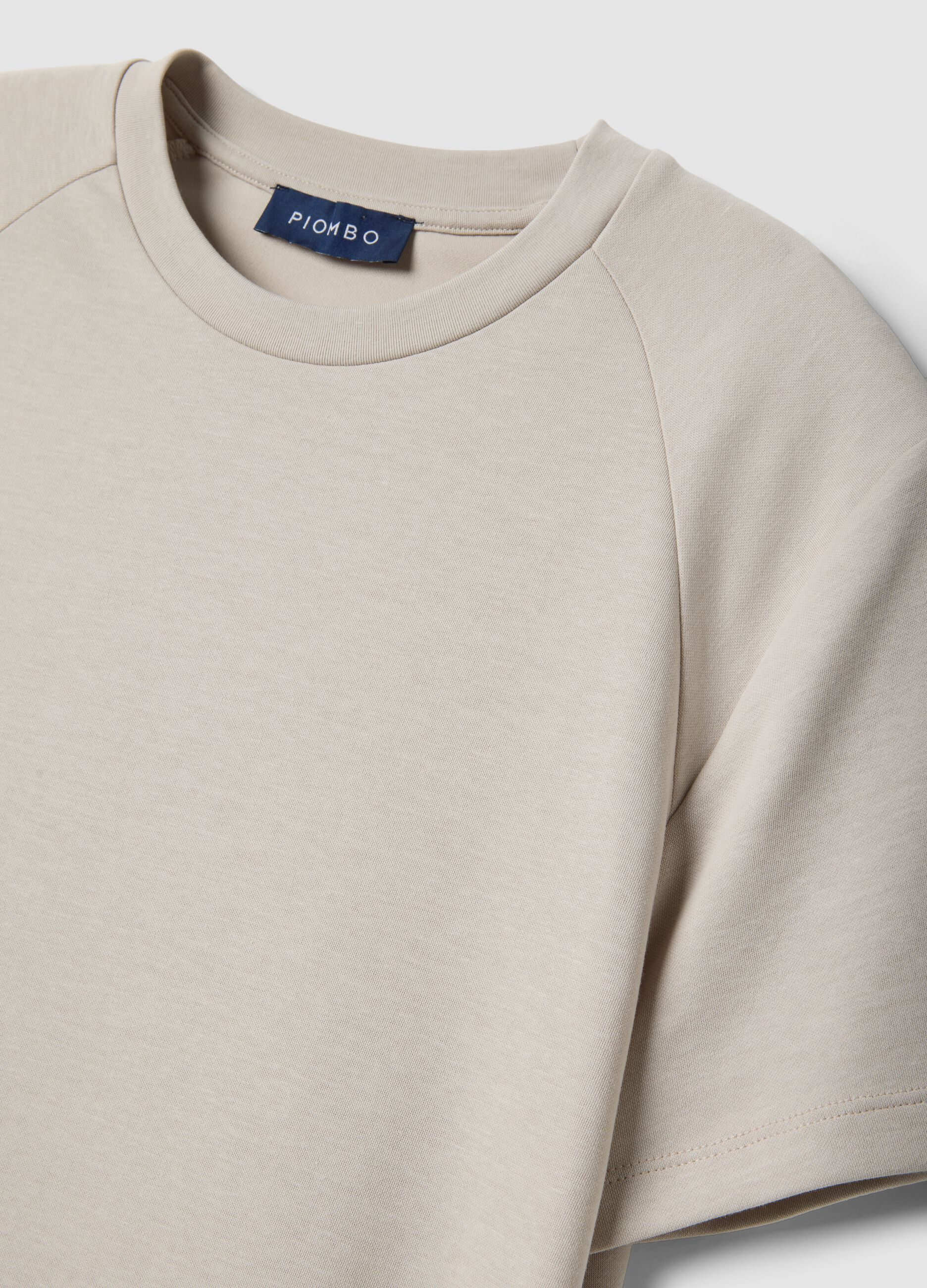T-shirt grigia in misto cotone traspirante e ad asciugatura rapida