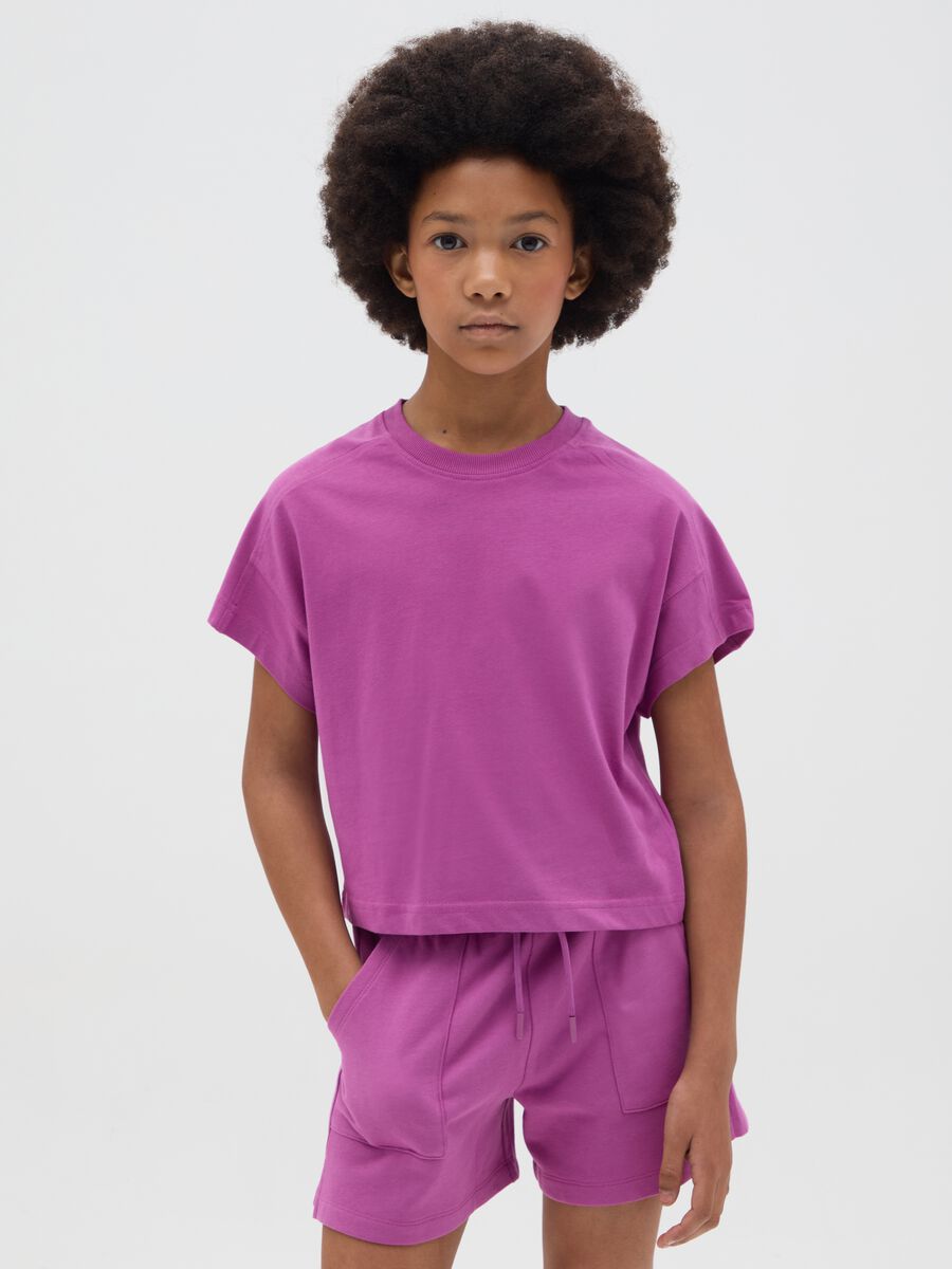 OVS Kids Purple T-shirt in Organic Cotton_0