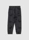 Children's grey pure cotton regular fit trousers with dinosaur print_1