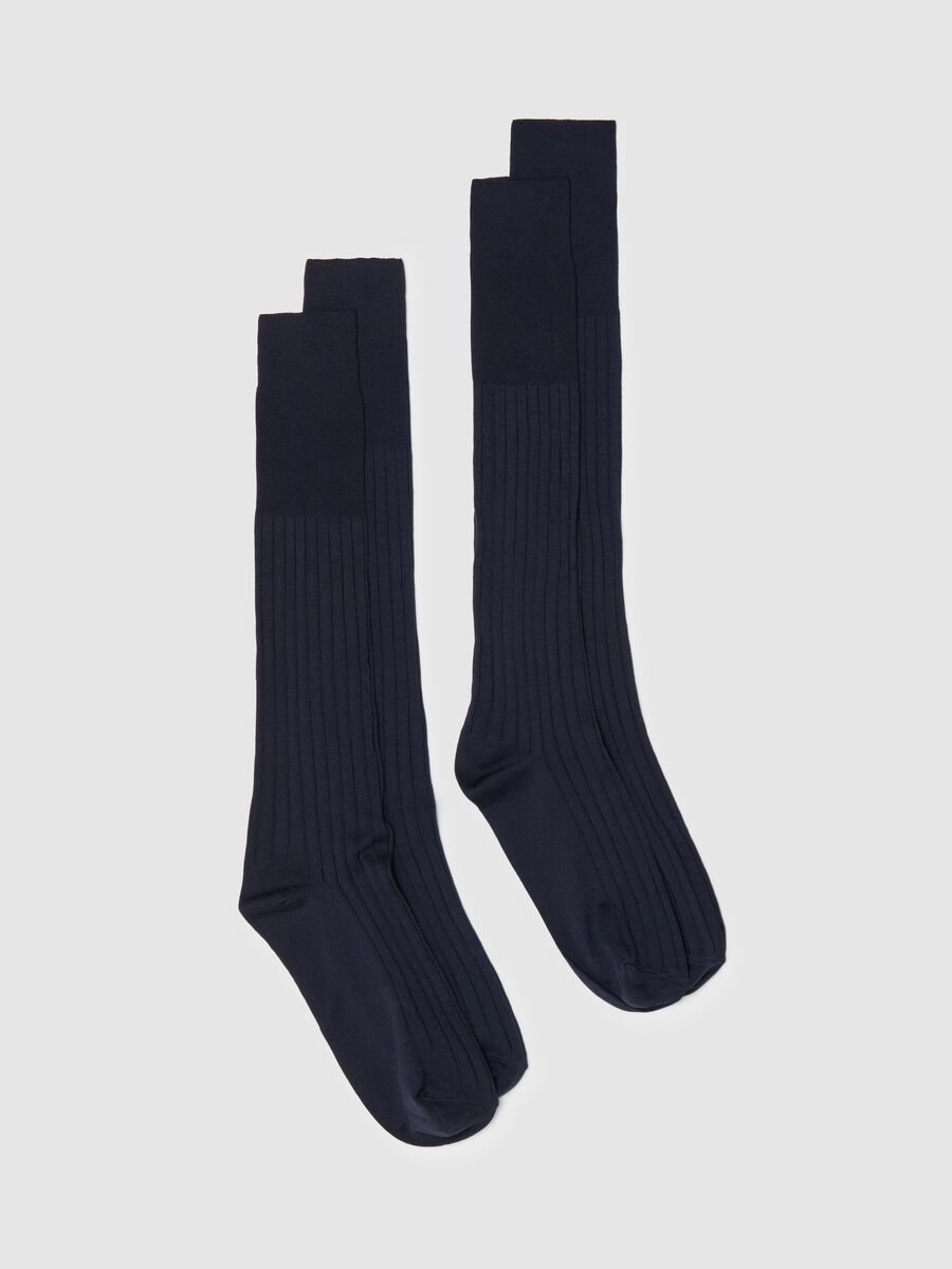 Two-pair pack long ribbed socks_0