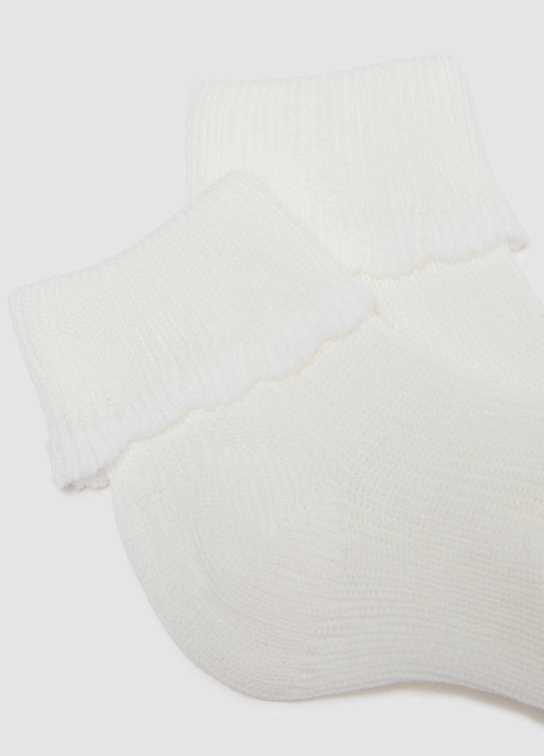 Set bipack calze corte da neonata in misto cotone bianche