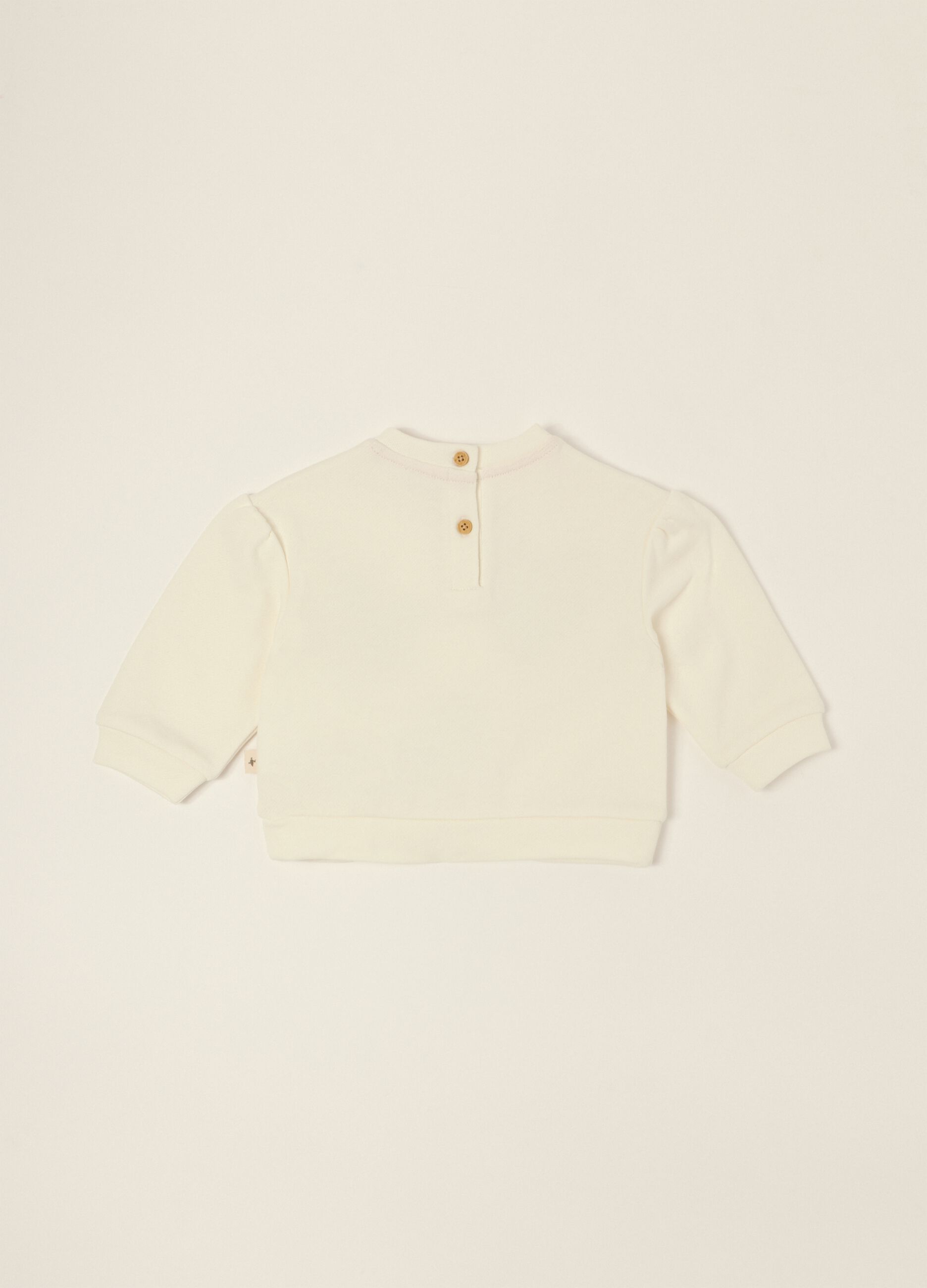 White baby girls&rsquo; sweatshirt with pure cotton details