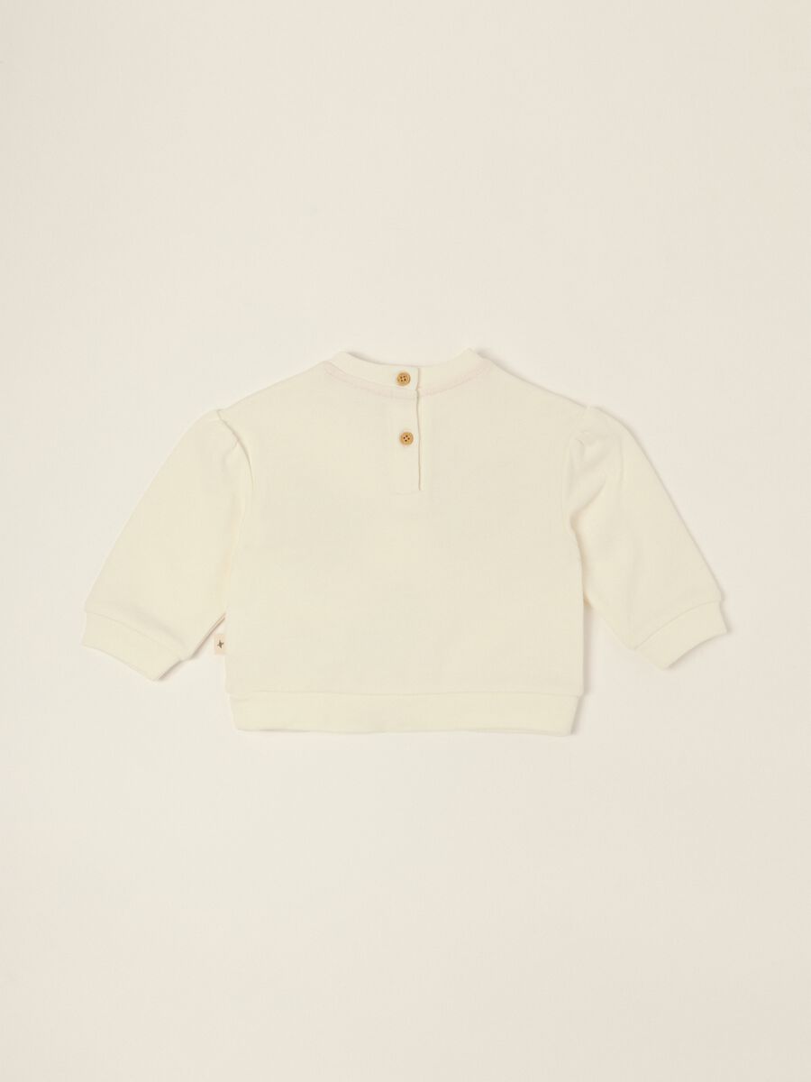 White baby girls&rsquo; sweatshirt with pure cotton details_2