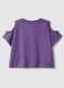 Purple pure cotton girls&rsquo; T-shirt with embroidery and cut-out sleeves_1
