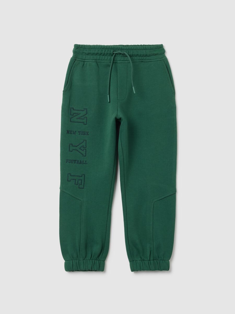 Green Cotton Jogger Trousers_0