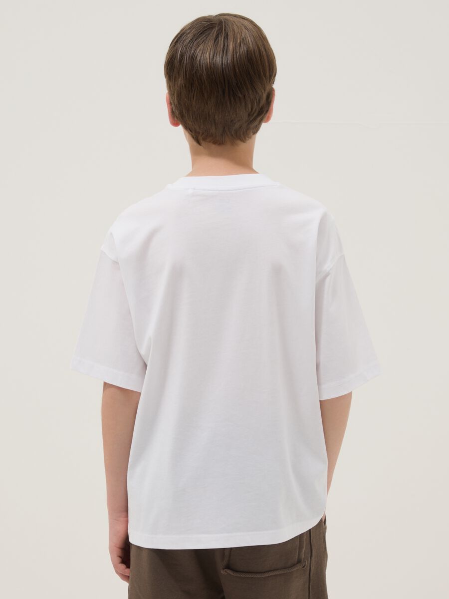 White pure cotton T-shirt with print_1