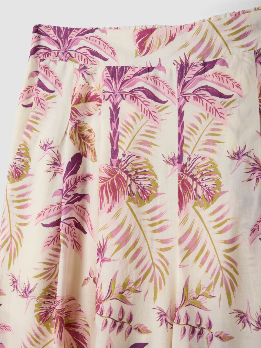 Pantaloni palazzo multicolor tropicali in puro cotone regular fit_1