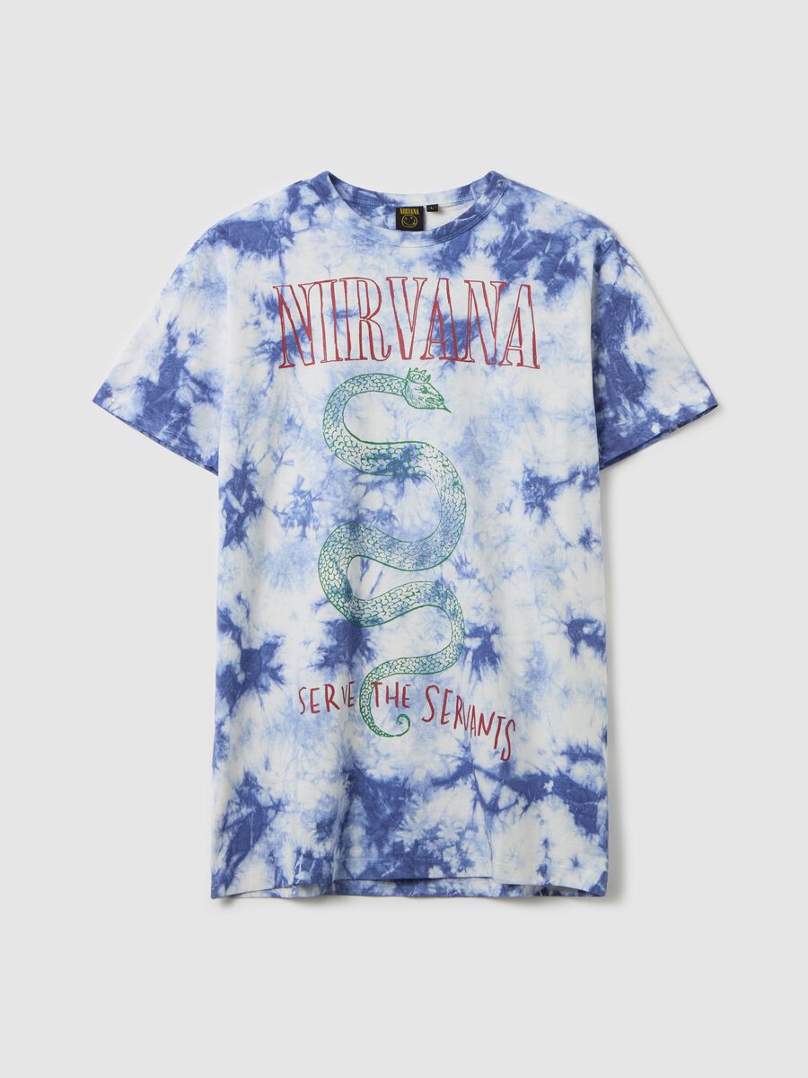 Tie-dye T-shirt with Nirvana print_4