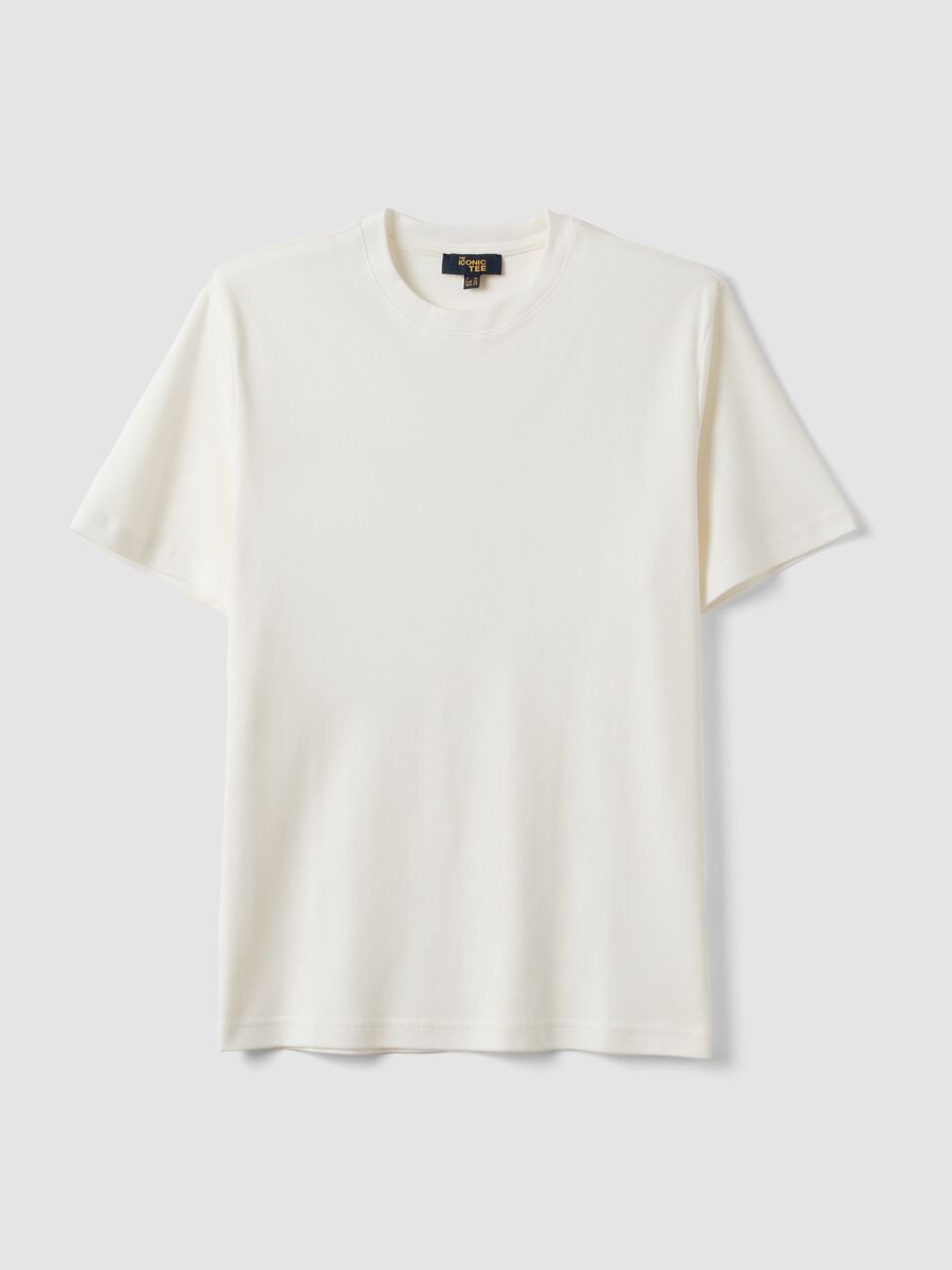 White pure cotton short-sleeve regular-fit T-shirt_4