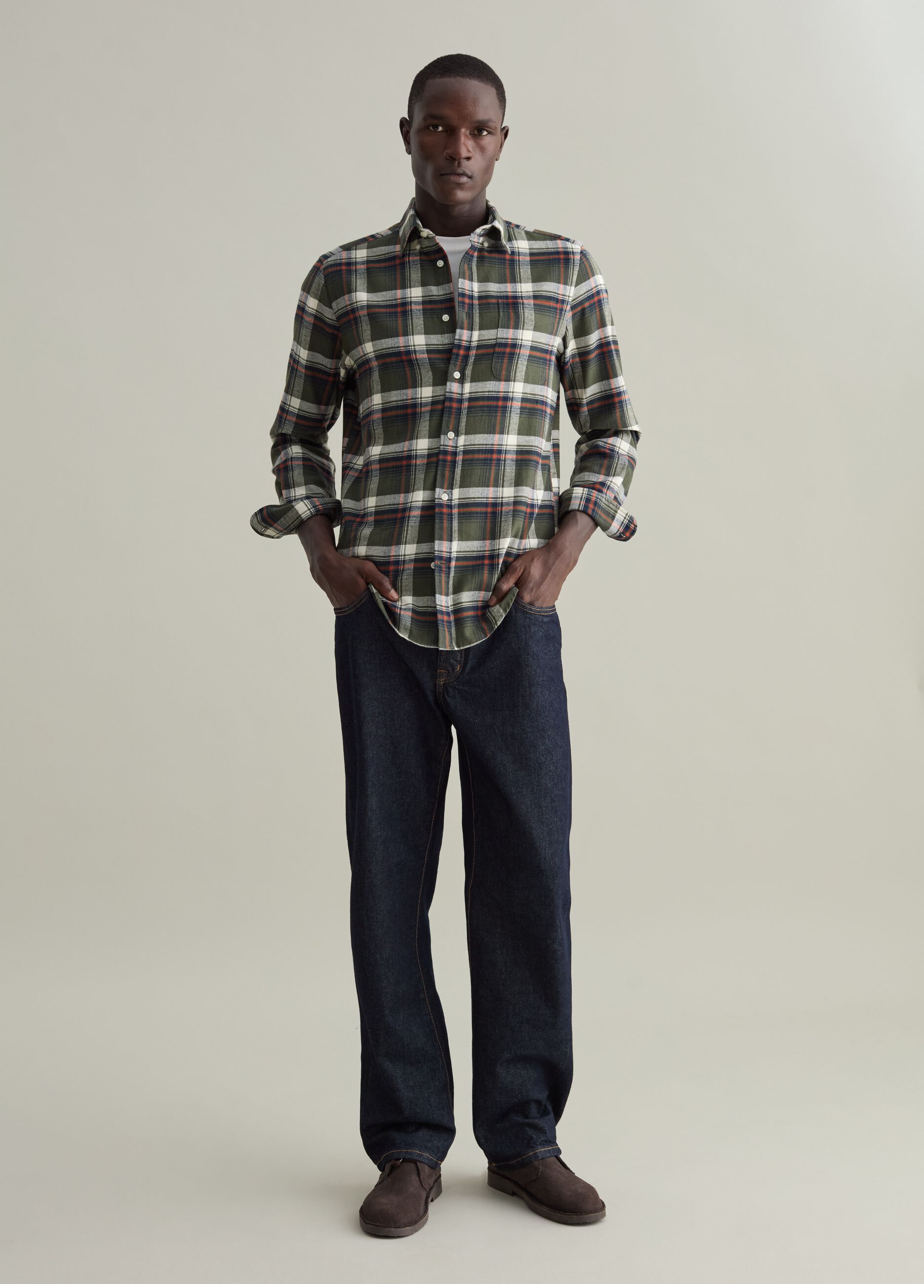 Flannel shirt with check pattern