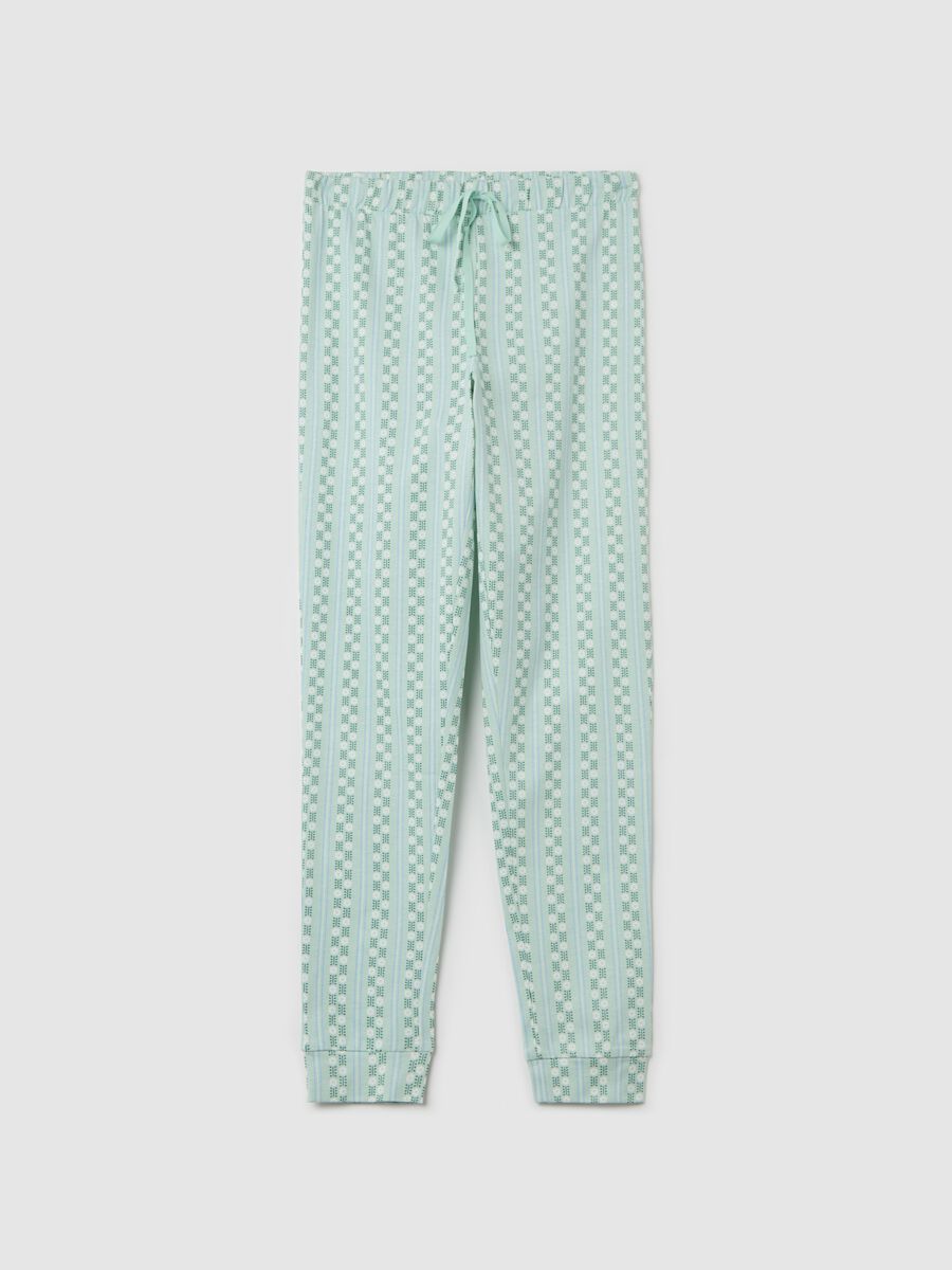 Pyjama trousers with small flowers motif_4