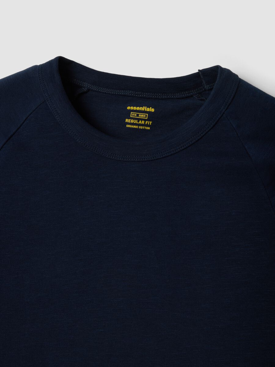 Regular fit blue pure cotton T-shirt_5