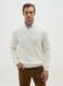 White sweater with shawl collar regular fit_0