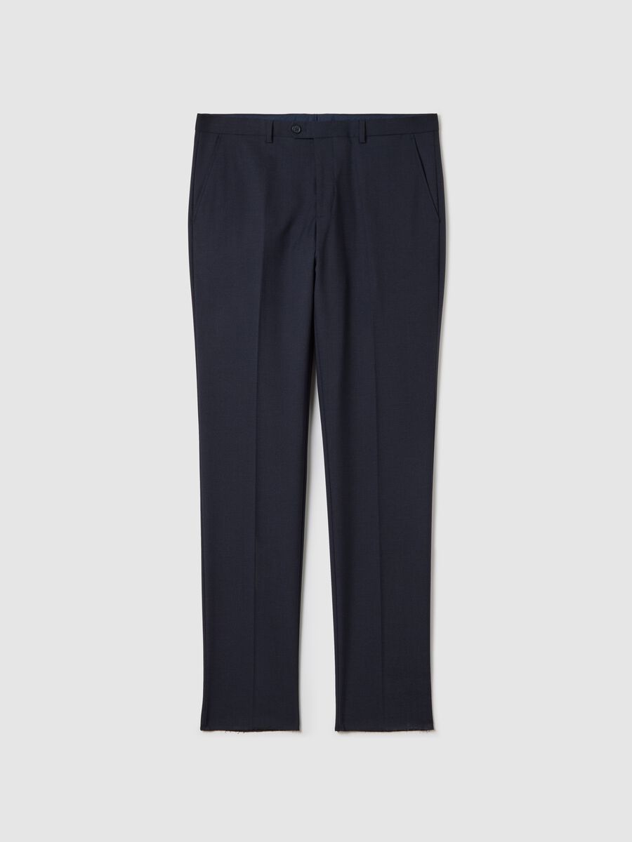 Slim-fit blue tailored trousers_4