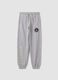 Grey pure cotton joggers with print, comfort fit for boys_3