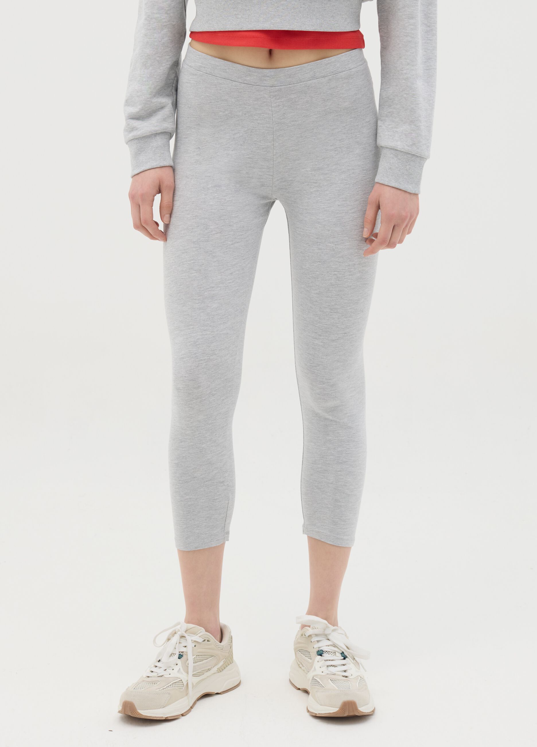 Grey stretchy cotton leggings by Ovs