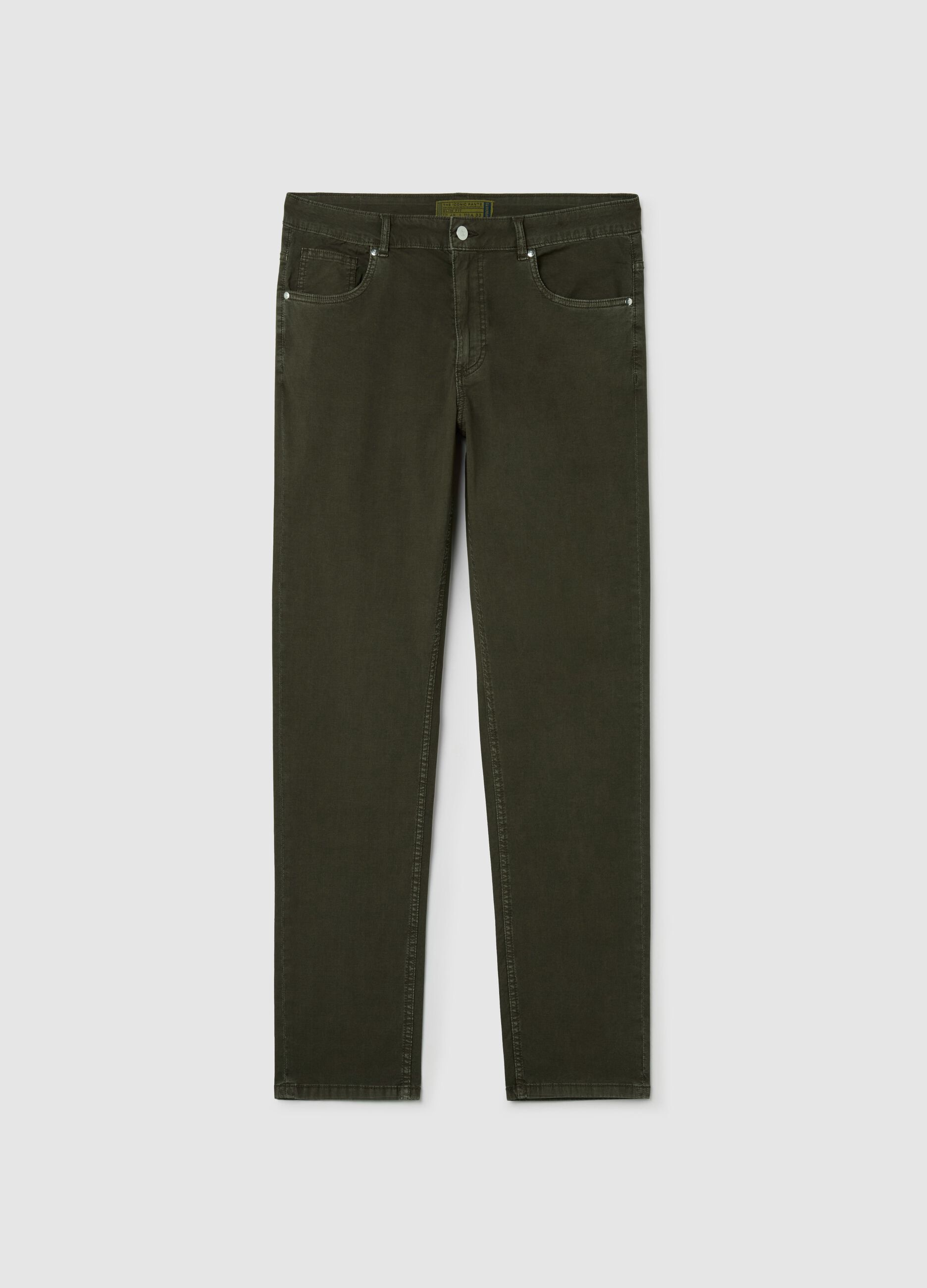 Slim-fit trousers in cotton poplin