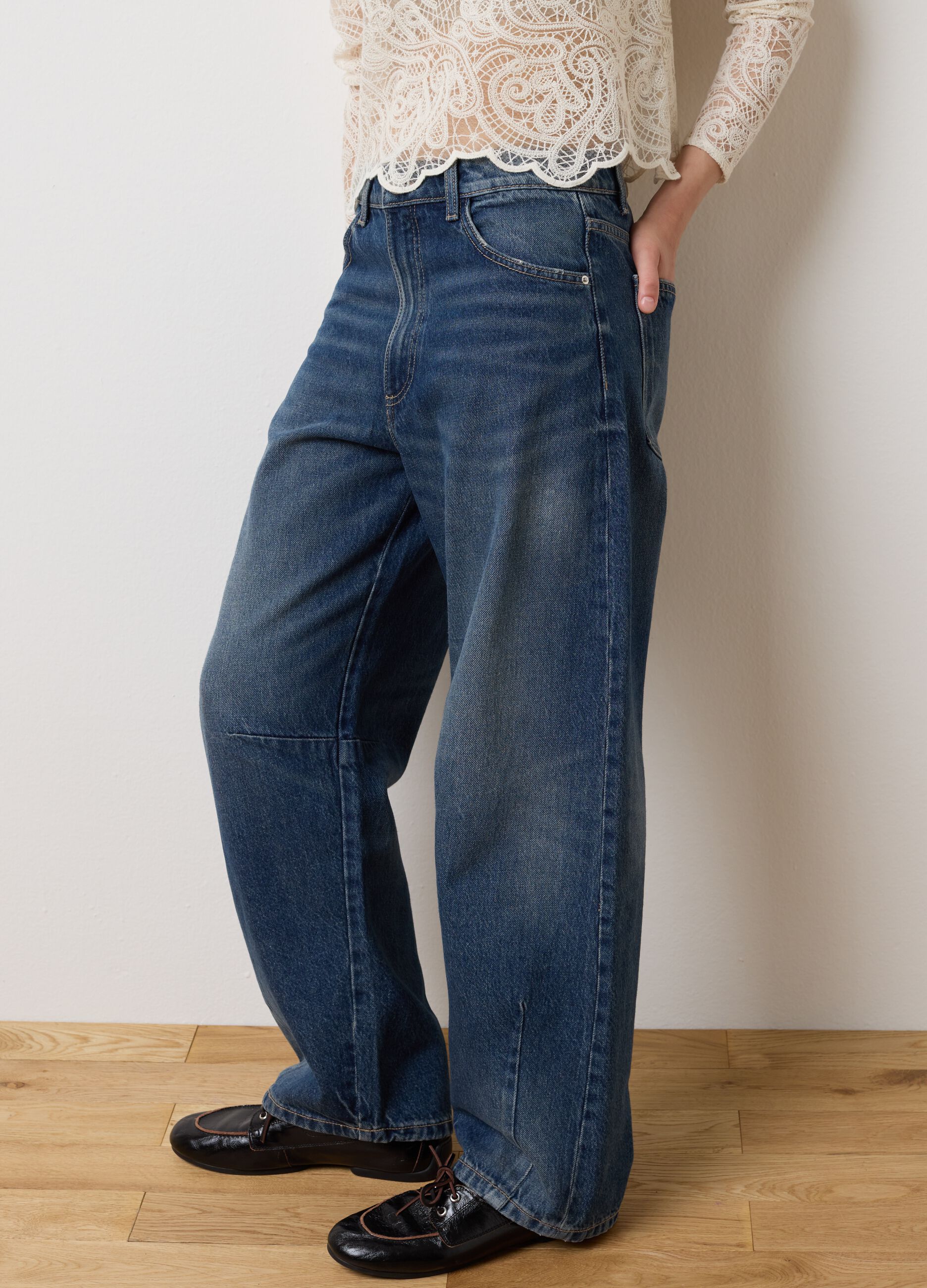 Balloon Blue Cotton Jeans