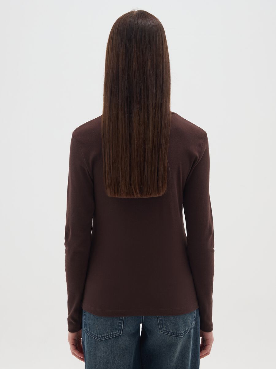 Dolcevita in misto cotone marrone regular fit_2