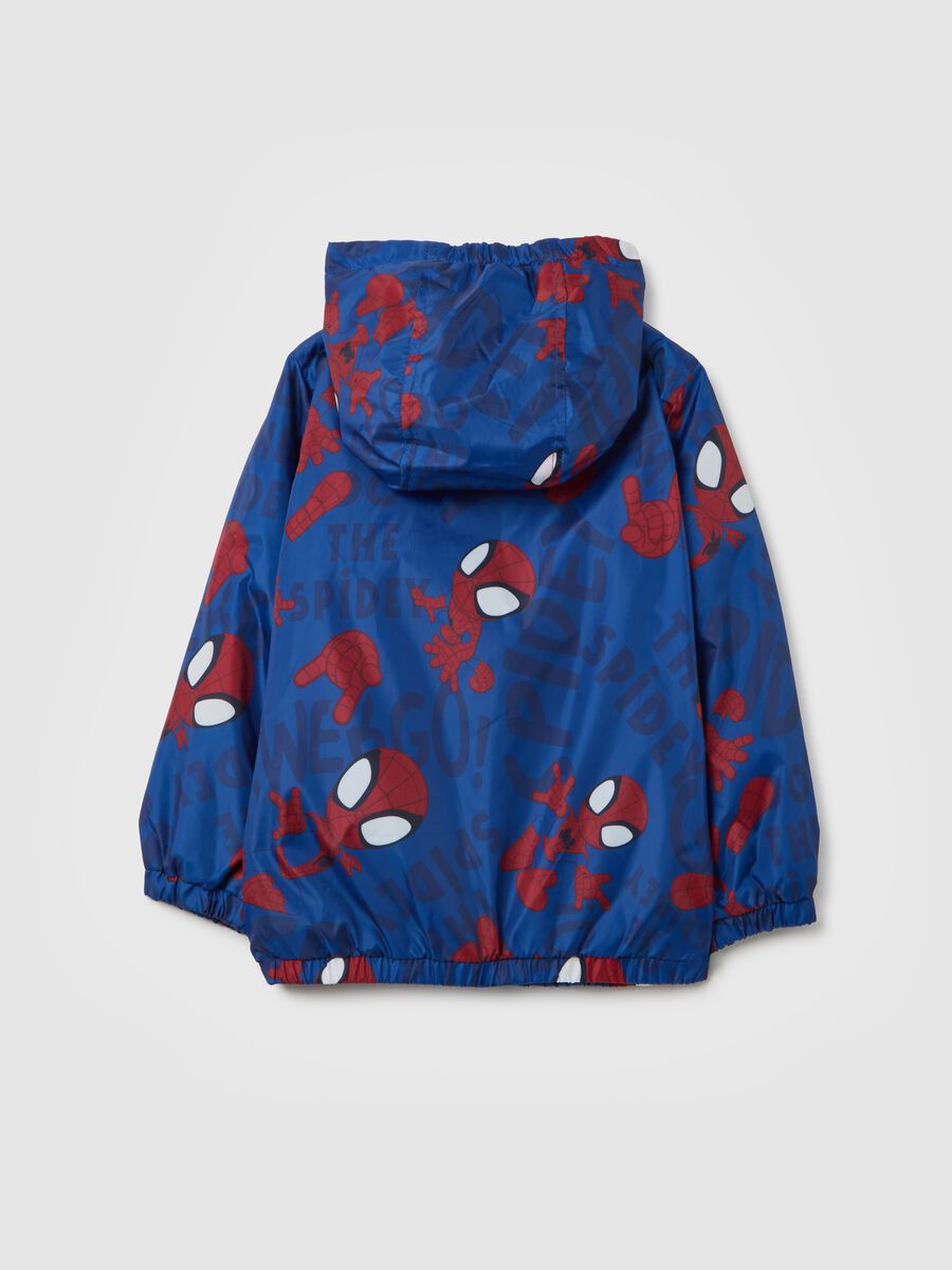 Giacca imbottita blu da bambino con zip e stampa Spider-Man_1