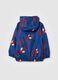 Blue padded children's jacket with zip and Spider-Man print_1