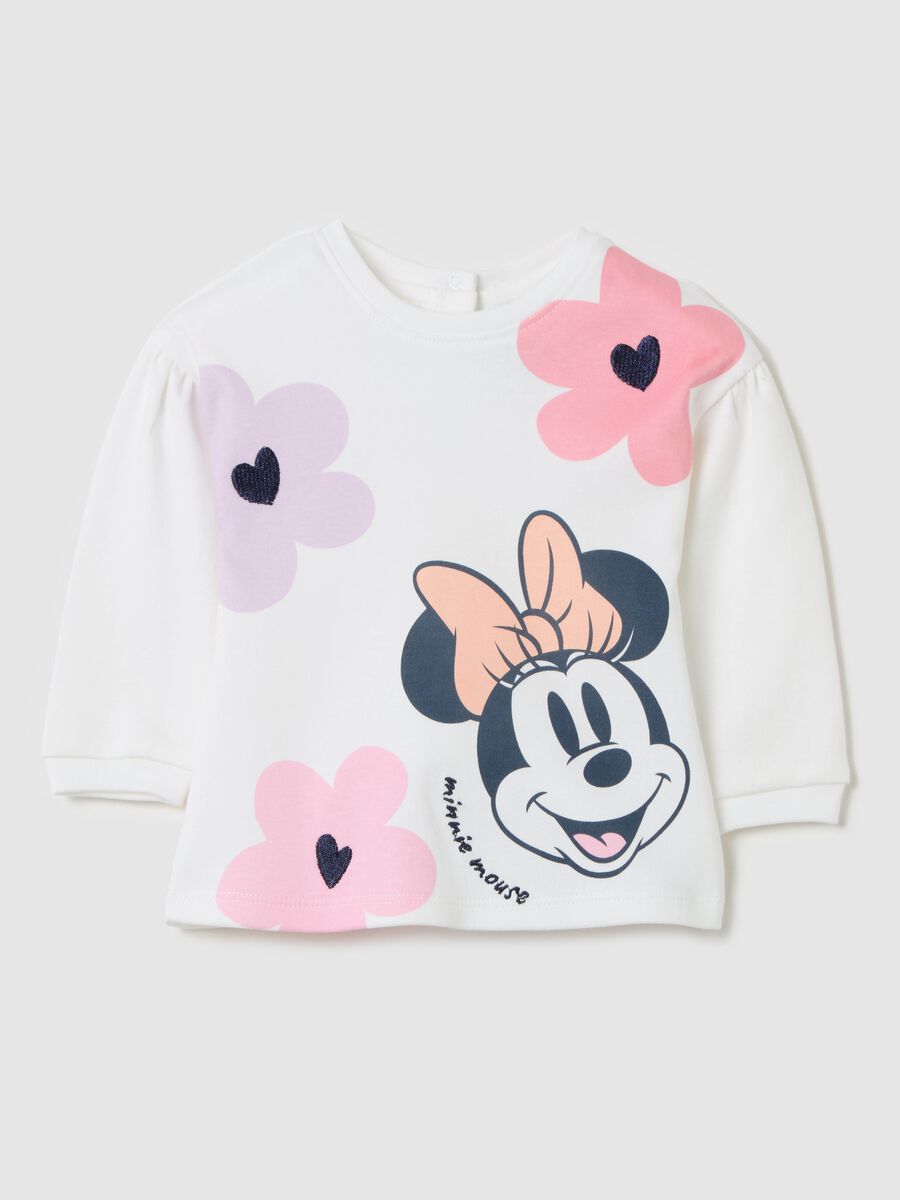 Long-sleeved T-shirt with Minnie Mouse and flower print_0