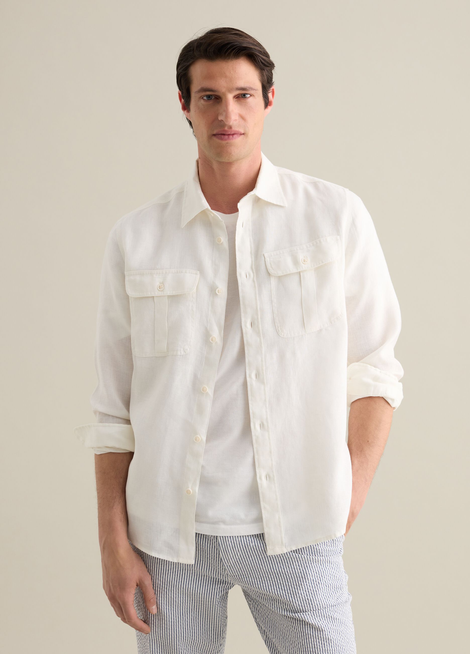Classic white linen shirt by Piombo