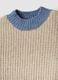 Beige stretch crew-neck jumper in oversized fit_2