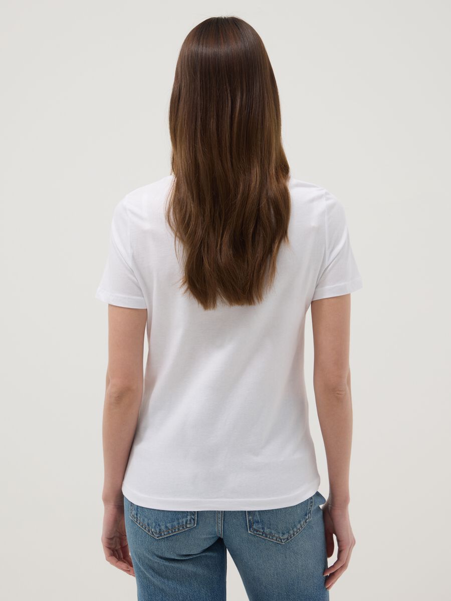 T-shirt in puro cotone bianca regular fit con stampa_3