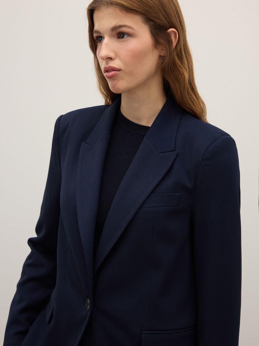 Blazer in tessuto elasticizzato blu regular fit_3
