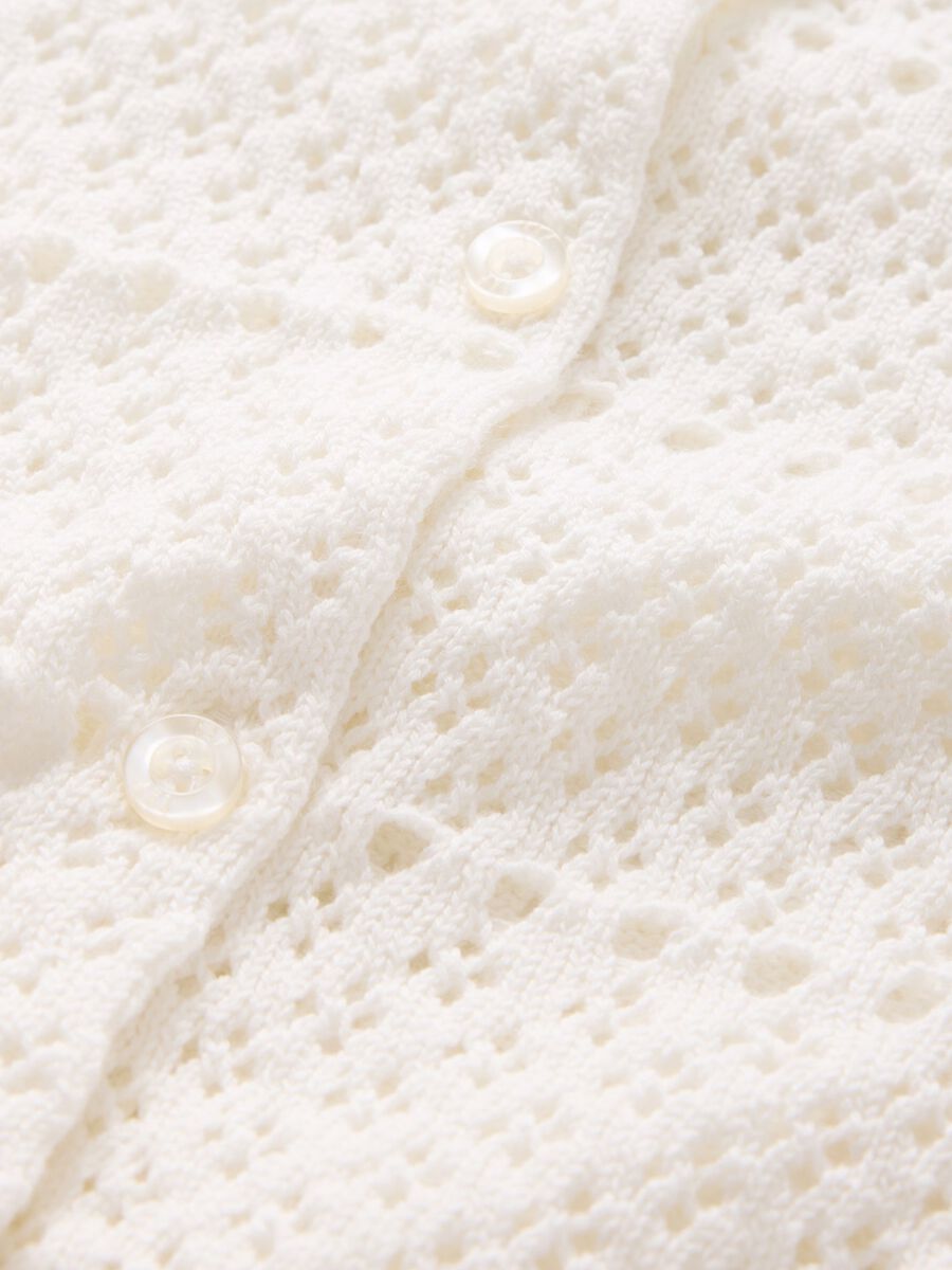 White cardigan with openwork design_4