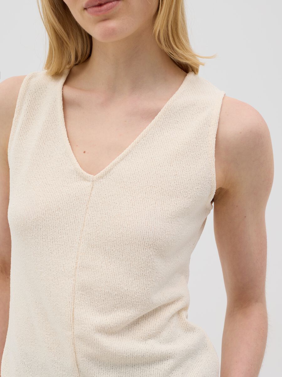 White Stretch Knit Vest Top from Ovs_3