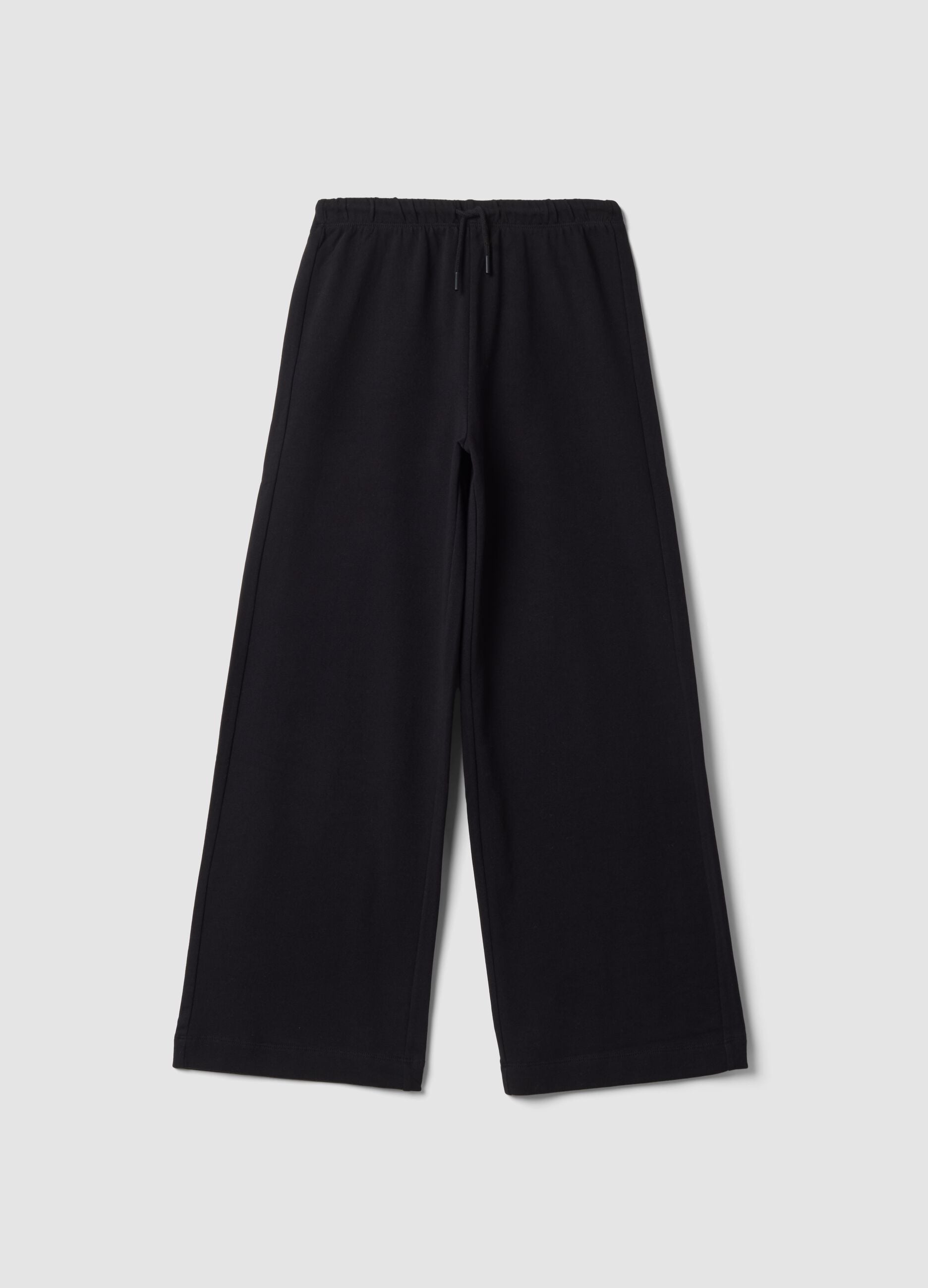 Black cotton culotte trousers