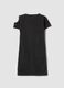 Black stretch cotton dress with shoulder cut-out_4