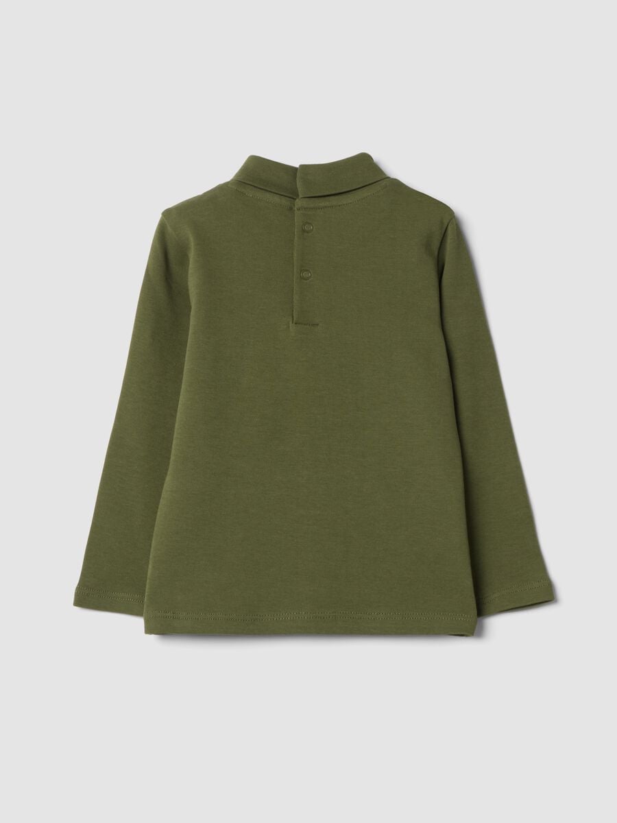 Moss green organic cotton roll-neck jumper_1