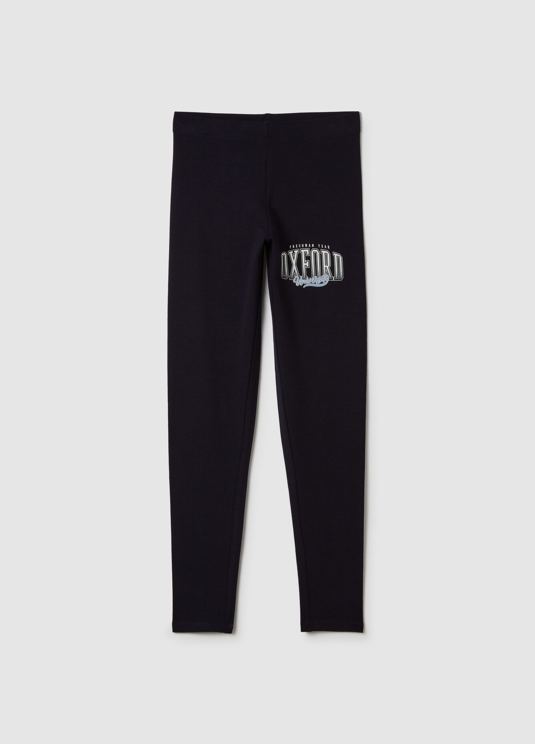 Printed stretch cotton leggings
