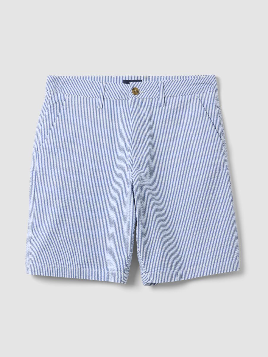 Light blue stretch cotton chino shorts_4