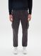 Grey slim fit stretch cotton blend cargo trousers_1
