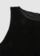 Black short sleeveless velour dress, regular fit_5