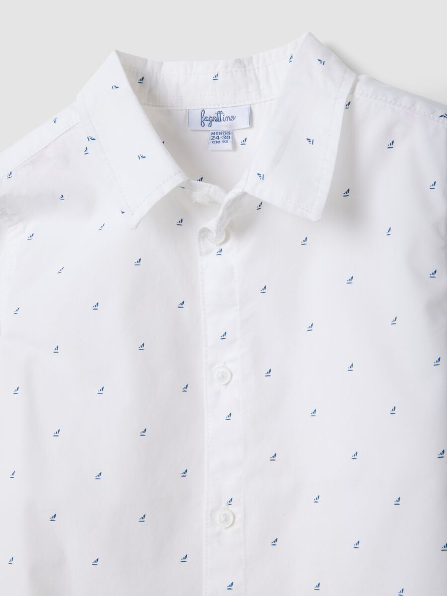 Multicolour pure cotton shirt and shorts set for baby boys_2