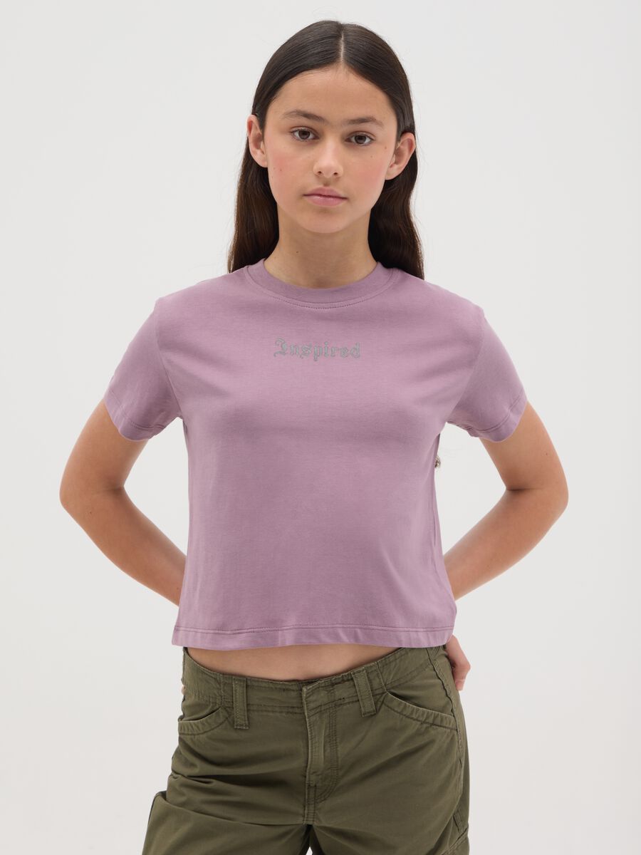 Purple T-shirt with butterfly prints OVS Kids_0
