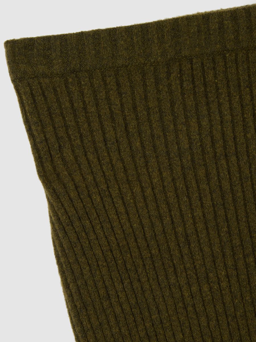 Gonna lunga a costine verde regular fit_5